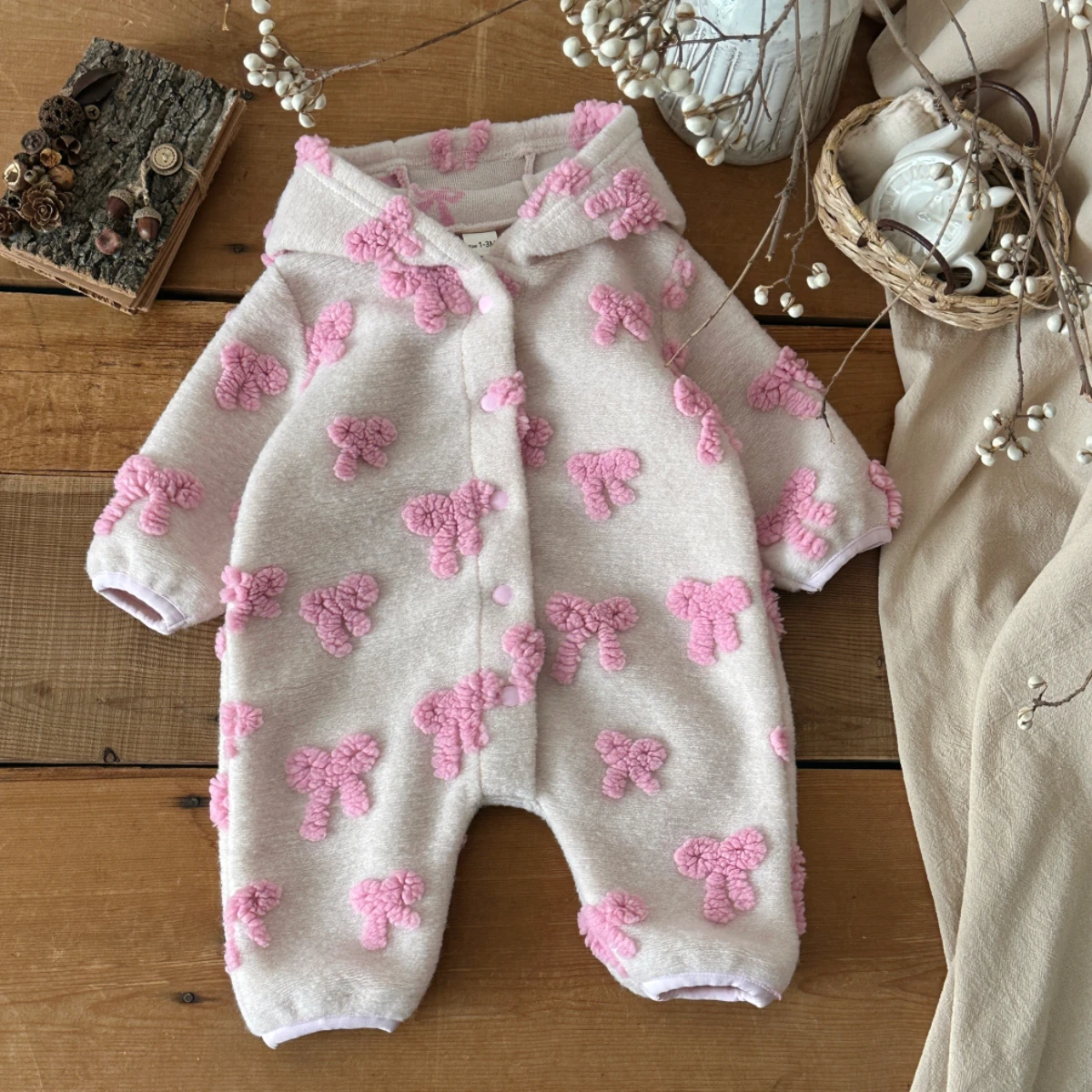Newborn Baby Girl Romper Floral - Macacão com capuz para bebês meninas,