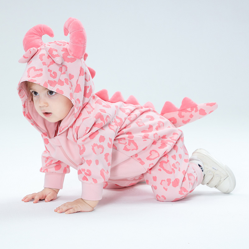 Cotton Baby Onesies Zipper - Primavera kigurumis bebê meninas roupas bonitos