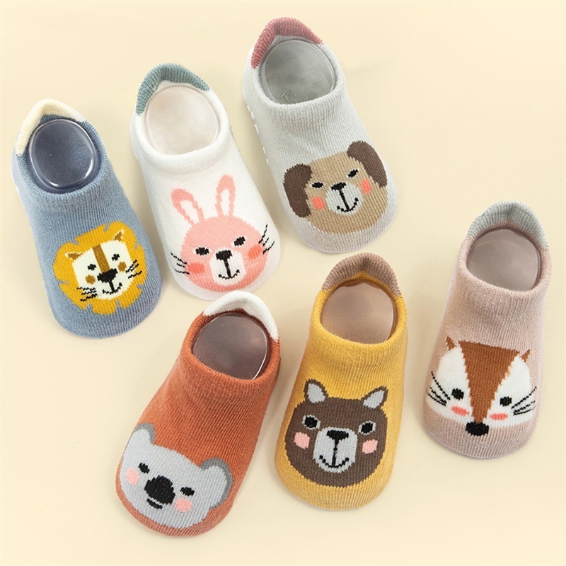 Unisex Baby Socks Non Slip - 6 pares/set crianças meias de chão