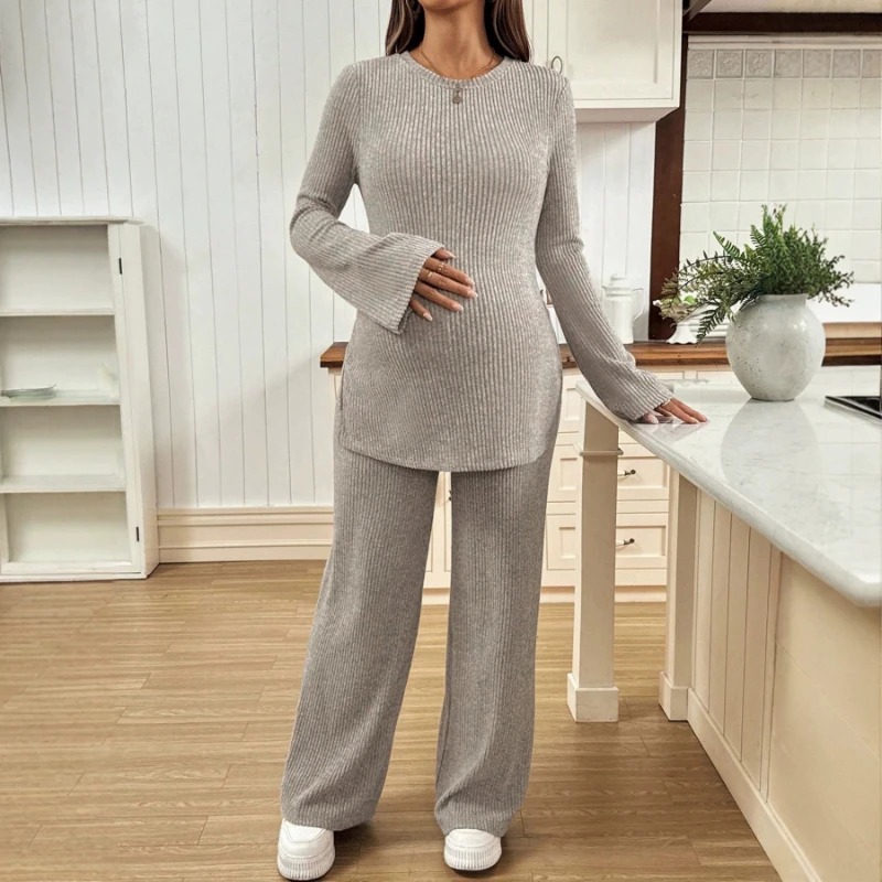 Maternity Wear - Conjunto de Maternidade em Tricô: Blusa