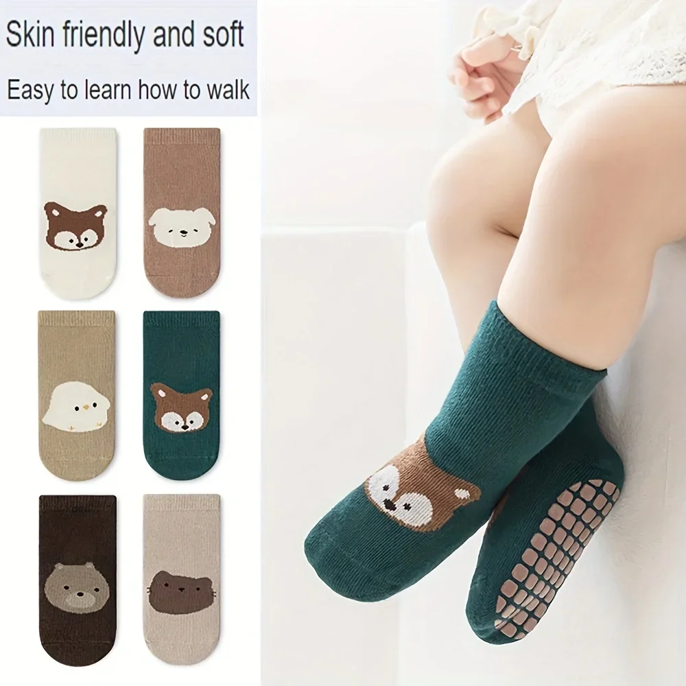 6 pares de meias antiderrapant - Unisex Baby Socks Non Slip avaliação e preço