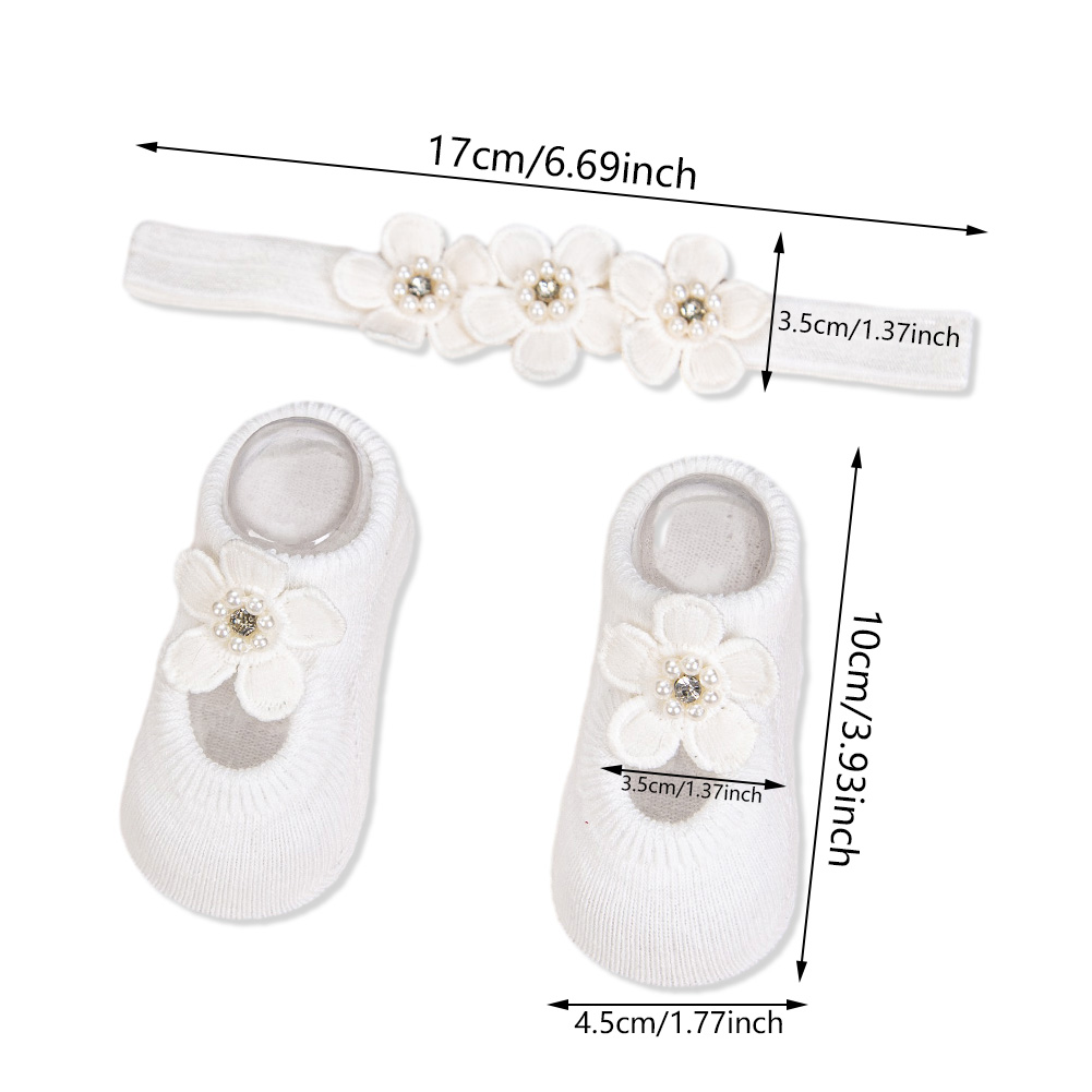 2 pçs flor branca & meias curt - Unisex Baby Socks Non Slip avaliação e preço