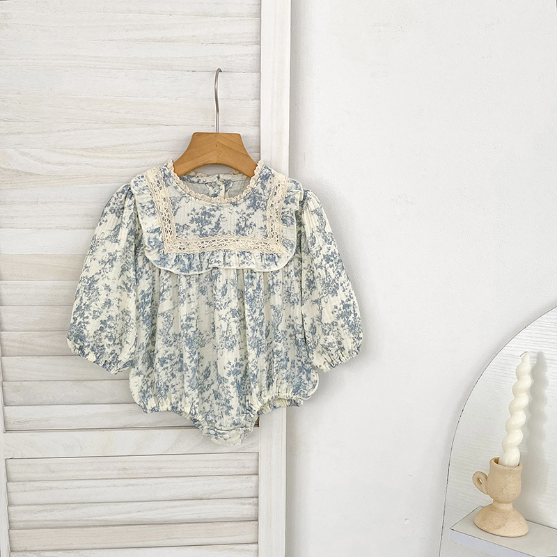 Macacão floral para bebé, com  - Newborn Baby Girl Romper Floral avaliação e preço
